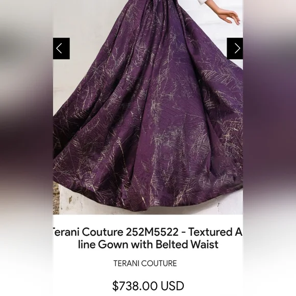 Terani Couture Elegant Purple & White Mother Of The Bride Gown Sz 2. New - Picture 3 of 8
